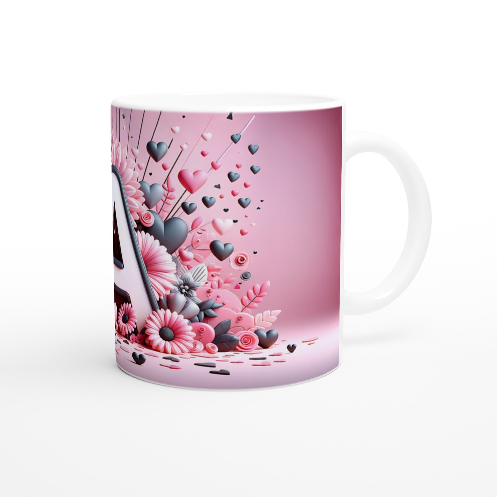 A Harfi Dekoratif Alfabe Temalı Kupa Bardak - 3