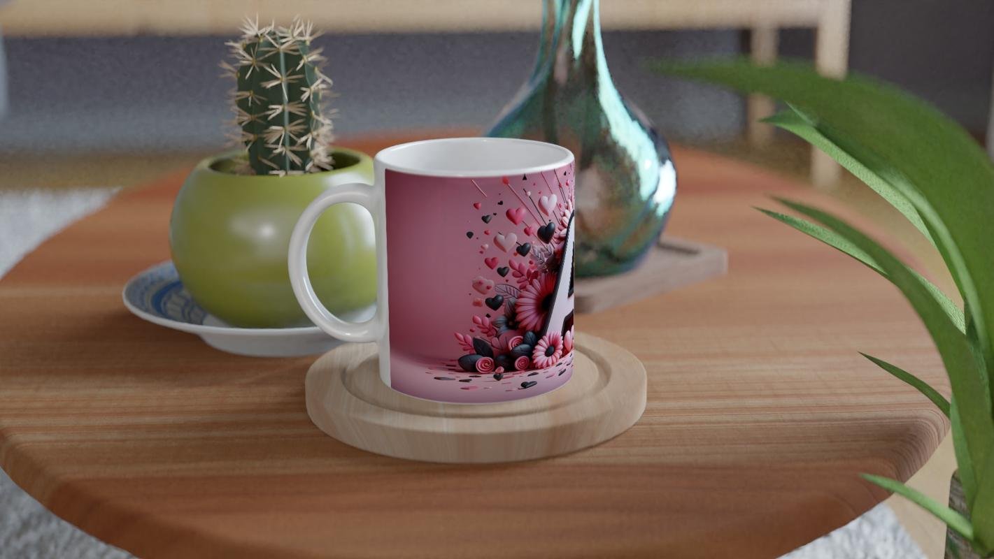 A Harfi Dekoratif Alfabe Temalı Kupa Bardak - 4