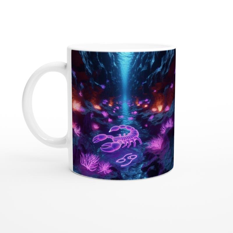 Akrep Burcu Baskılı Kahve Kupası - Astral Denizaltı Dünyası Vs3