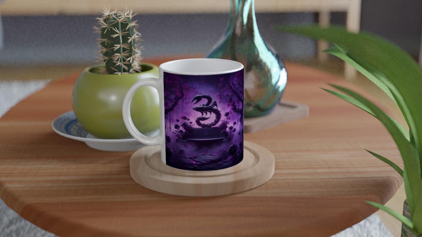 Akrep Burcu Baskılı Kahve Kupası - Ay ışığında Zodyak Bahçesi Vs1 - 4