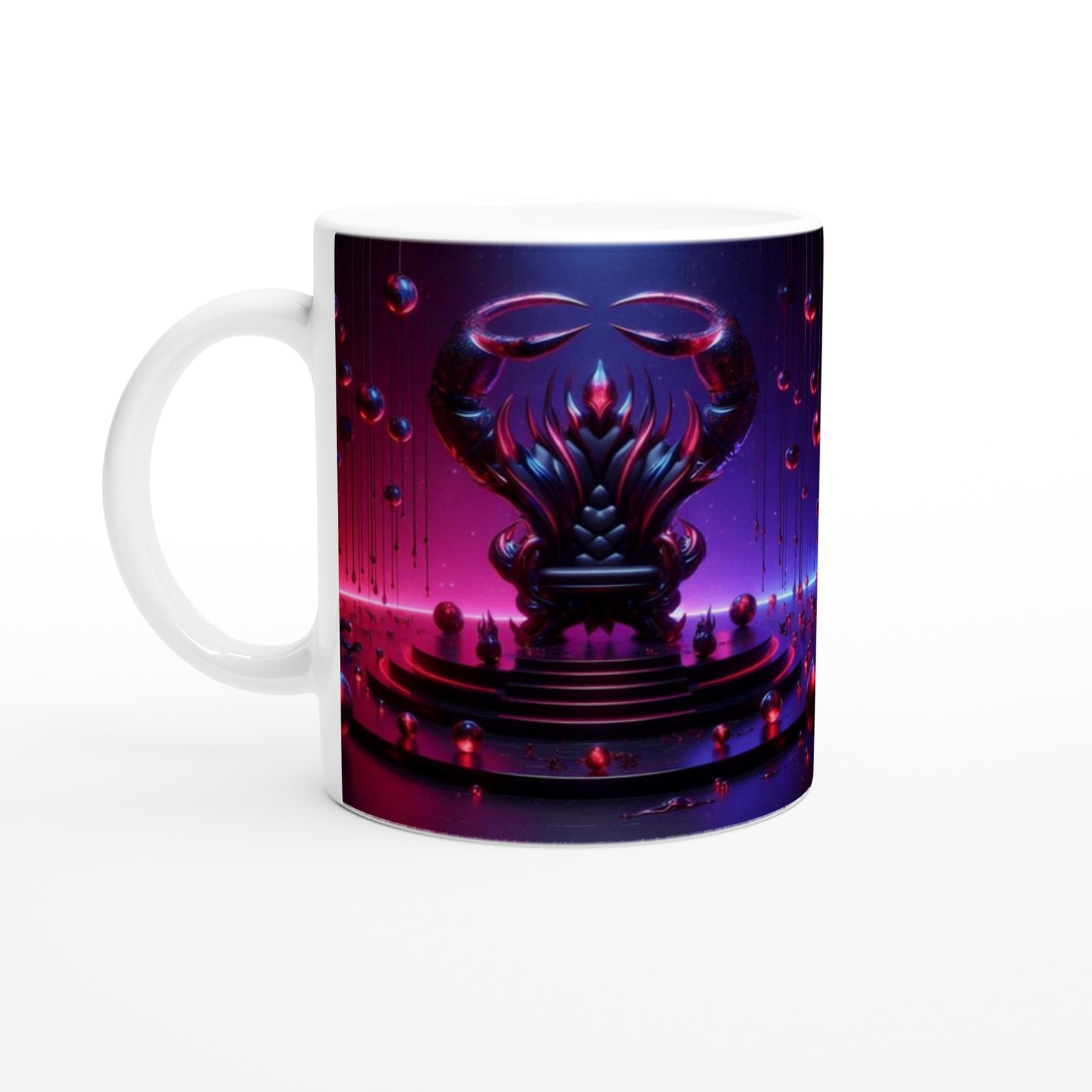 Akrep Burcu Baskılı Kahve Kupası - Galaktik Taht Odası Temalı Vs3