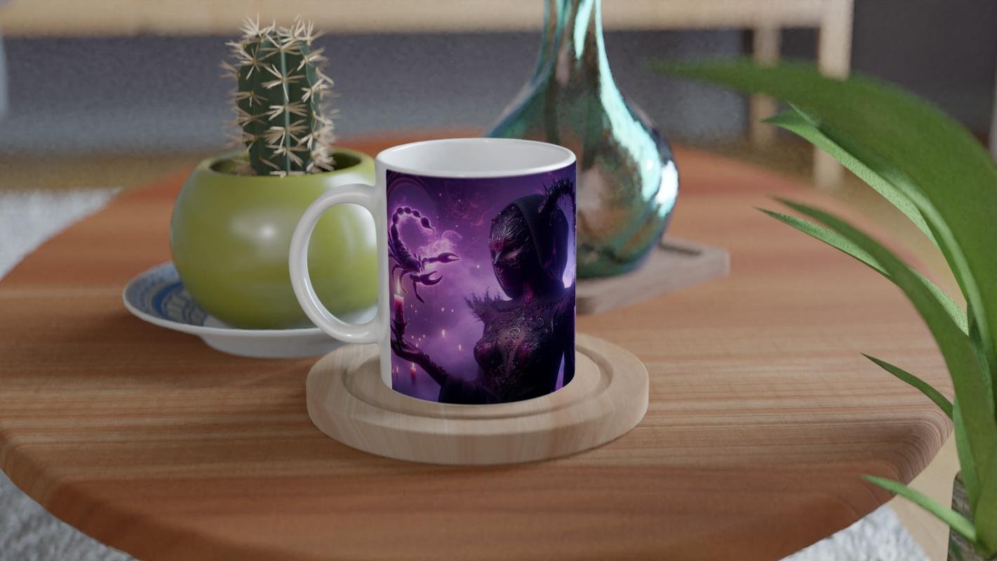 Akrep Burcu Baskılı Kahve Kupası - Zodyak Maskeli Balo Vs4 - 4