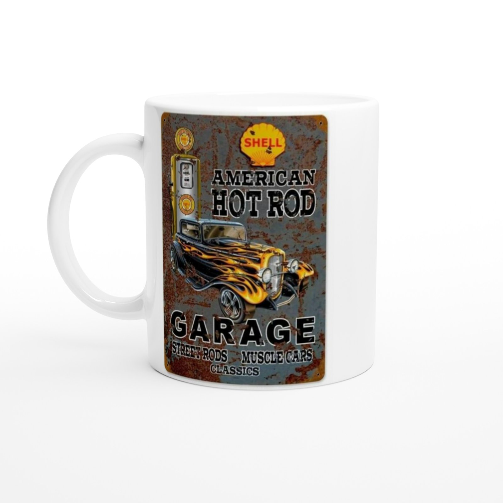 Alev Desenli Hot Rod Araba Kupa