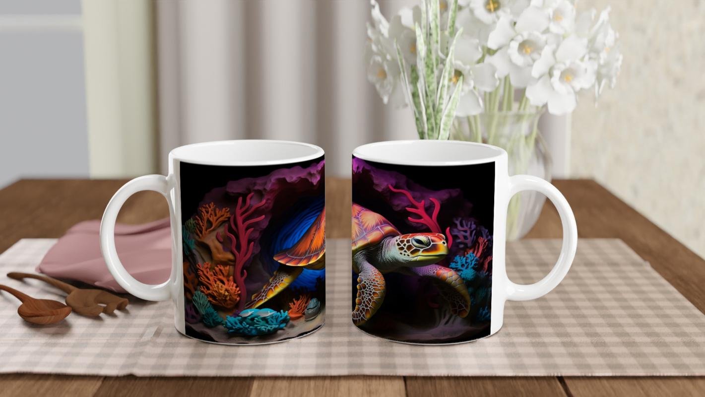 Alev Kabuklu Su Altı Kaplumbağası Kupa Bardak - 5