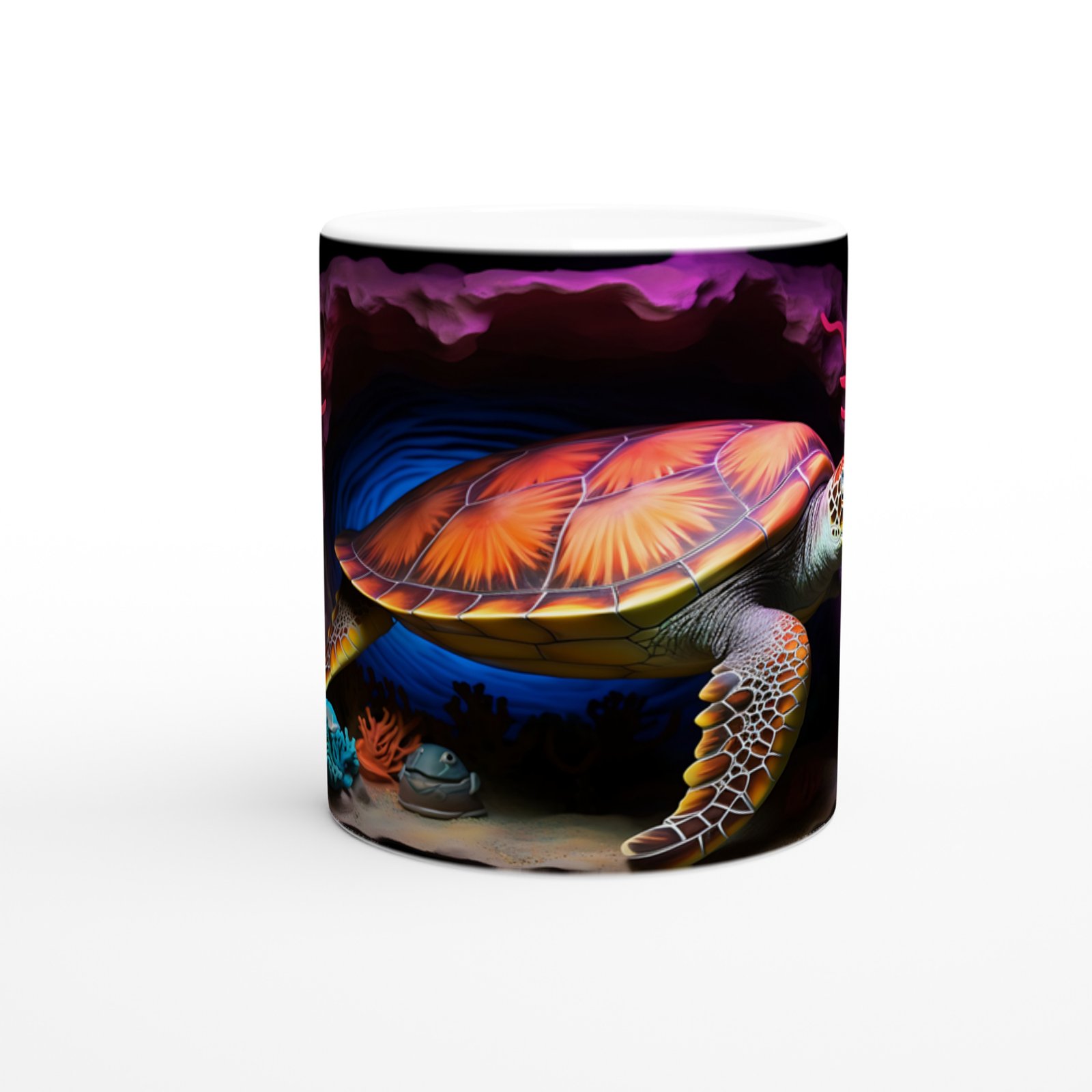 Alev Kabuklu Su Altı Kaplumbağası Kupa Bardak