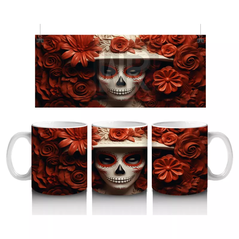 Alev Kırmızısı Saçlar ve Beyaz Maske – Hediyelik Kahve Kupası