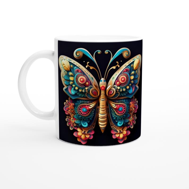 Altın Kanatlı Sanatsal Kelebek Kupa Bardak