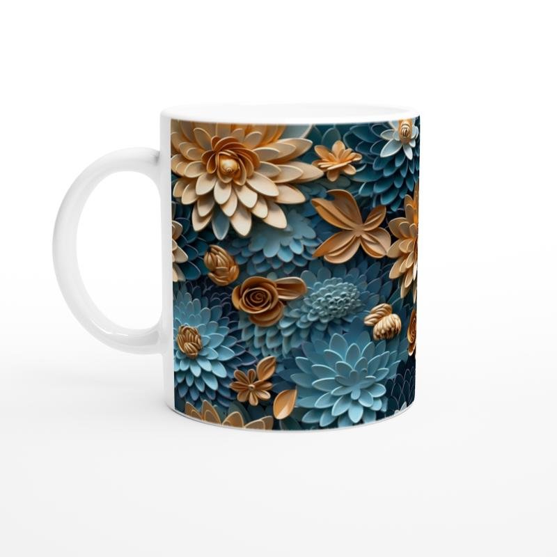 Altın ve Mavi Zarafet Kupa Bardak