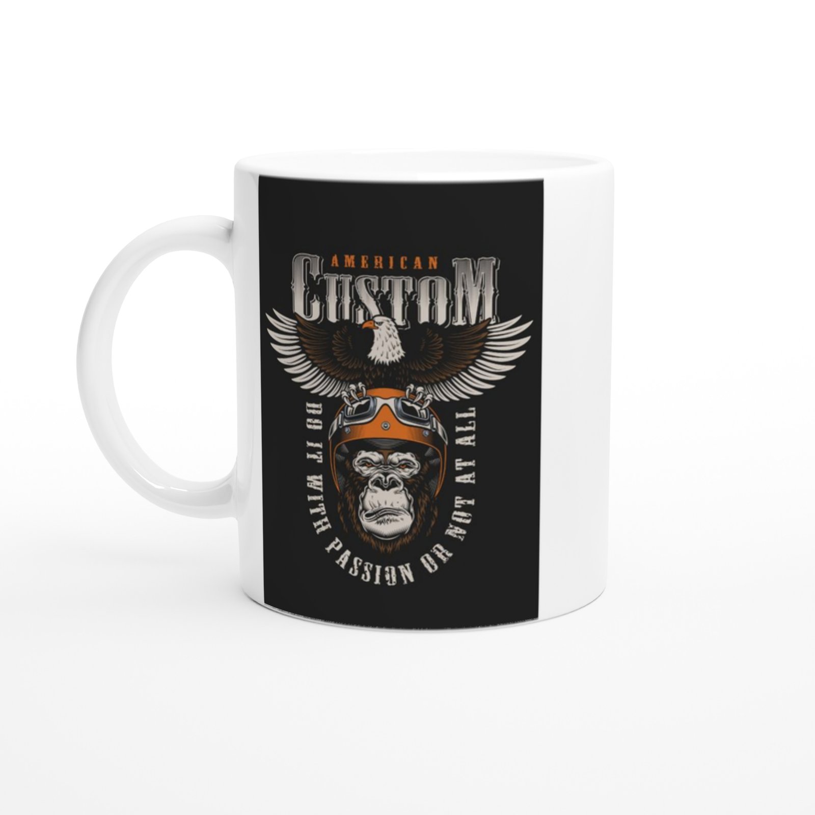 Amerikan Ruhlu Kartal ve Maymun Temalı Kupa Bardak