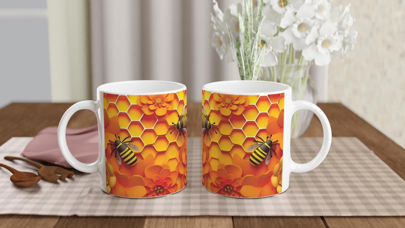 Arı Petek Baskılı Kupa Bardak - 5