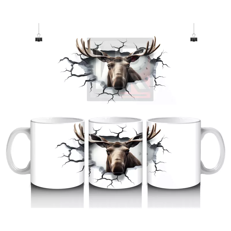 Asil Geyik Figürüyle Doğal Tasarım - Baskılı Kahve Kupası