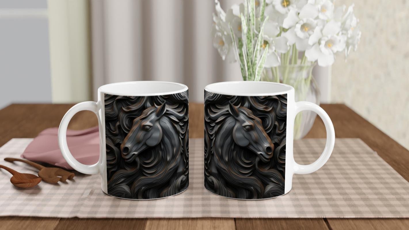 Asil Güç Soyut At Figürlü Kupa Bardak - 5