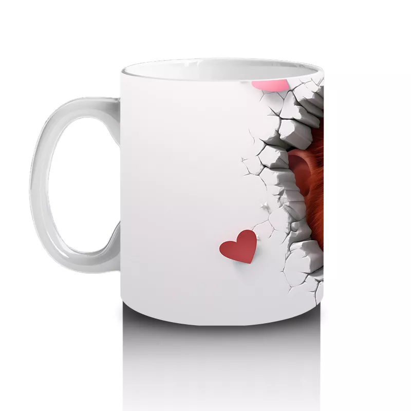 Aşk Baloncuklarıyla Sevimli Maymun – Baskılı Kahve Kupası - 2