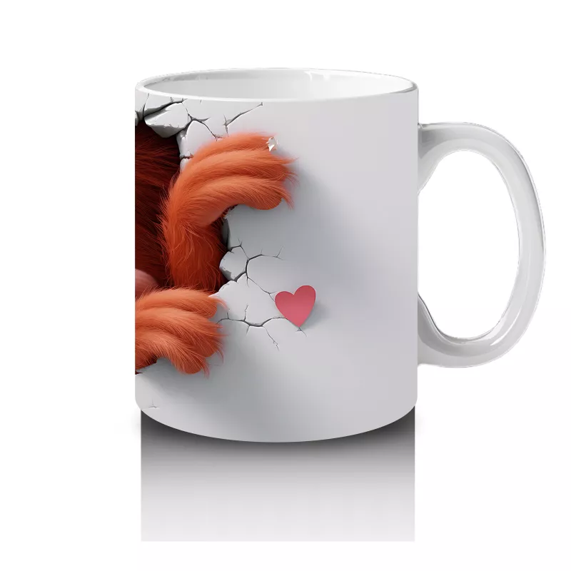 Aşk Baloncuklarıyla Sevimli Maymun – Baskılı Kahve Kupası - 4