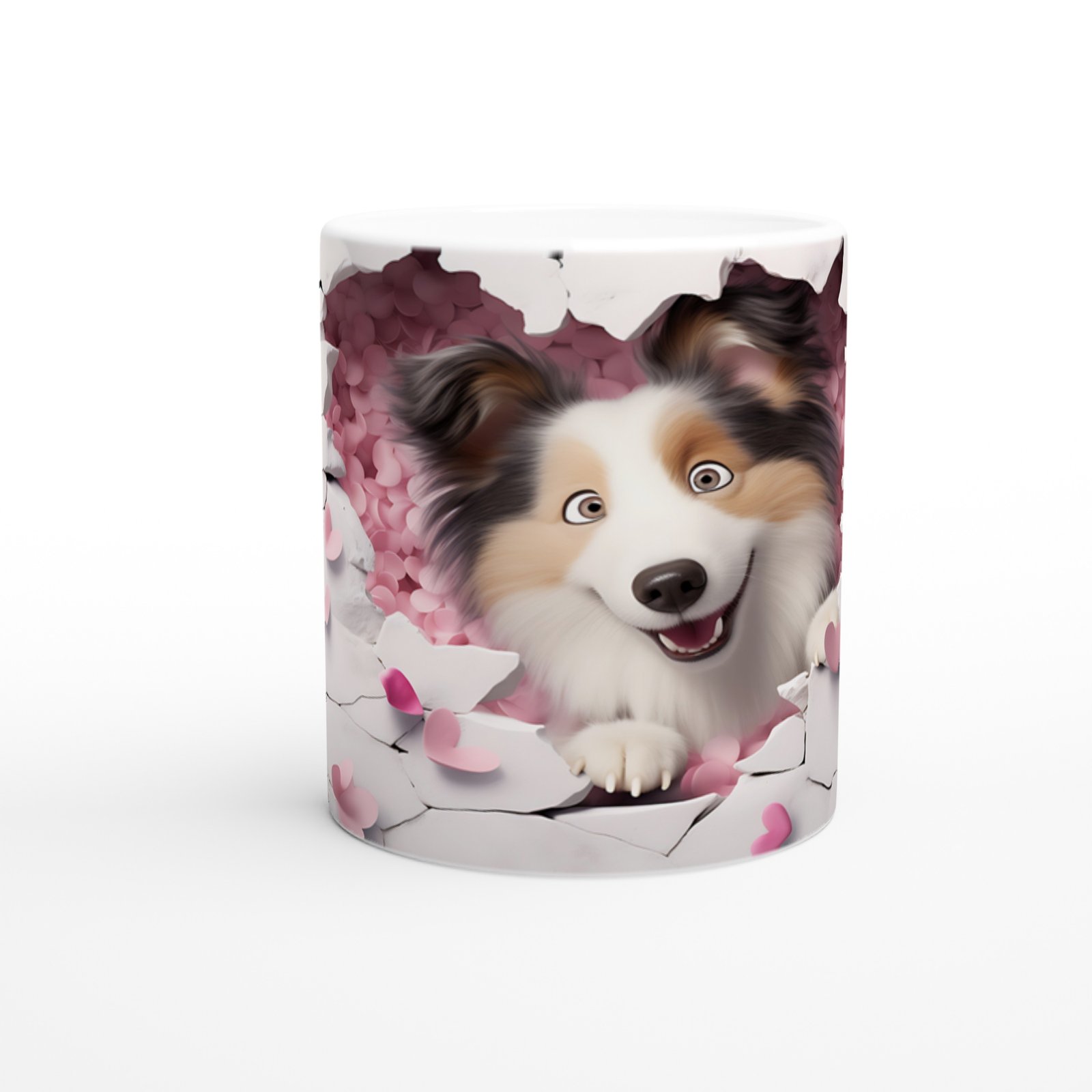 Aşkla Bakan Sevimli Köpek Temalı Baskılı Kupa Bardak