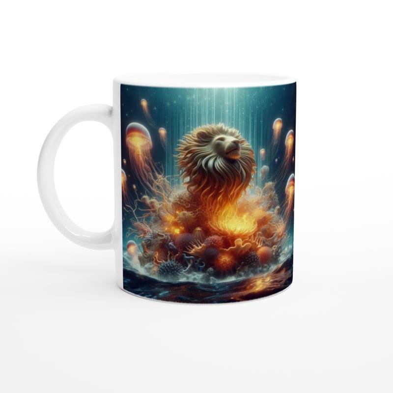 Aslan Burcu Baskılı Kahve Kupası - Astral Denizaltı Dünyası Vs1