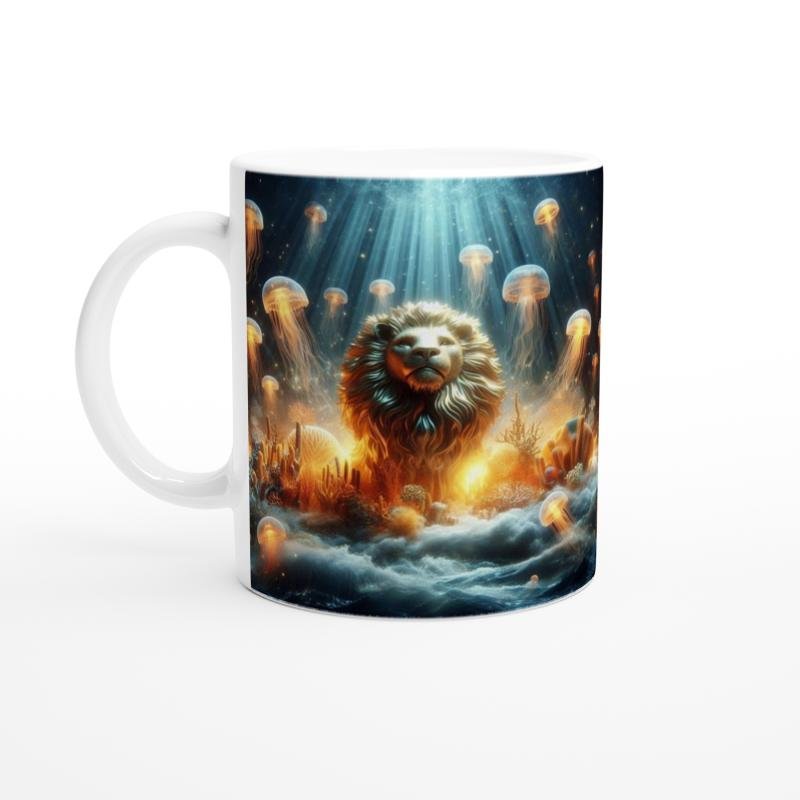 Aslan Burcu Baskılı Kahve Kupası - Astral Denizaltı Dünyası Vs2