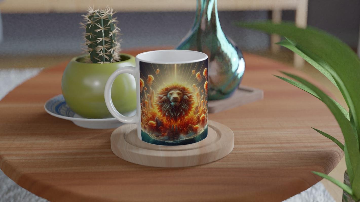 Aslan Burcu Baskılı Kahve Kupası - Astral Denizaltı Dünyası Vs3 - 4