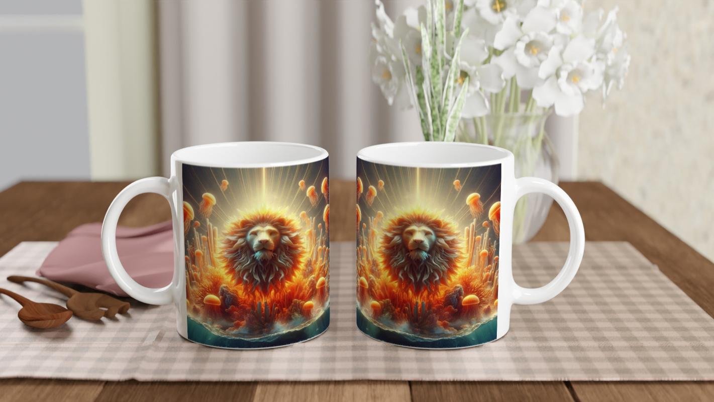 Aslan Burcu Baskılı Kahve Kupası - Astral Denizaltı Dünyası Vs3 - 5