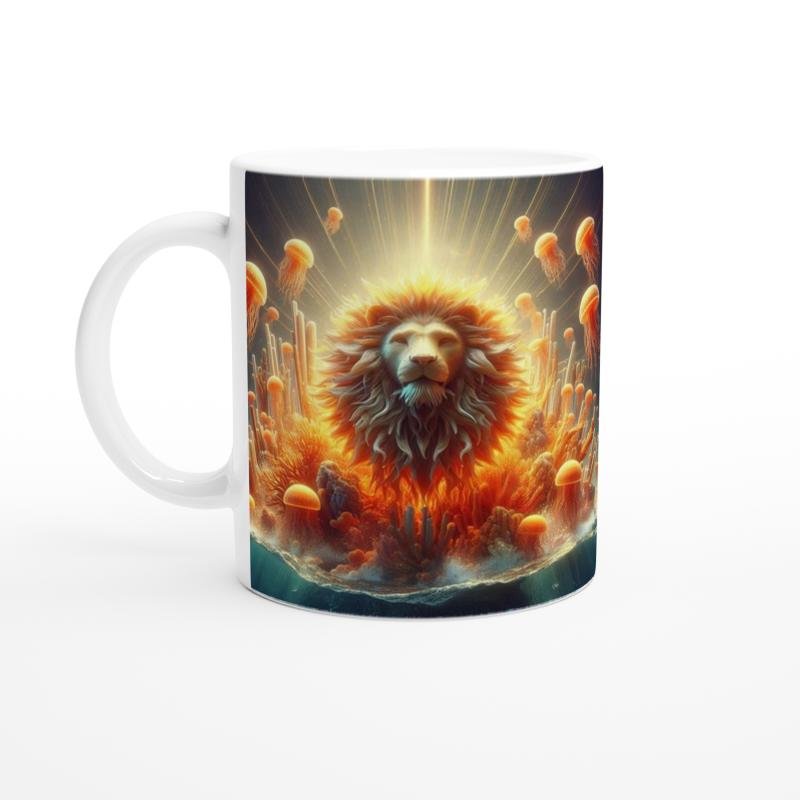 Aslan Burcu Baskılı Kahve Kupası - Astral Denizaltı Dünyası Vs3