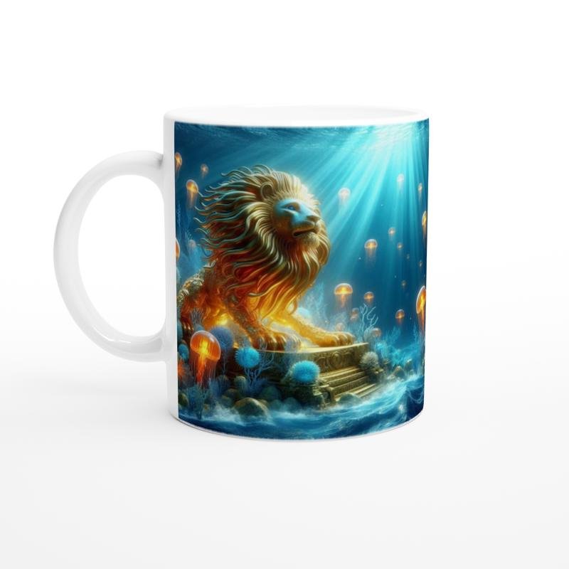 Aslan Burcu Baskılı Kahve Kupası - Astral Denizaltı Dünyası Vs4