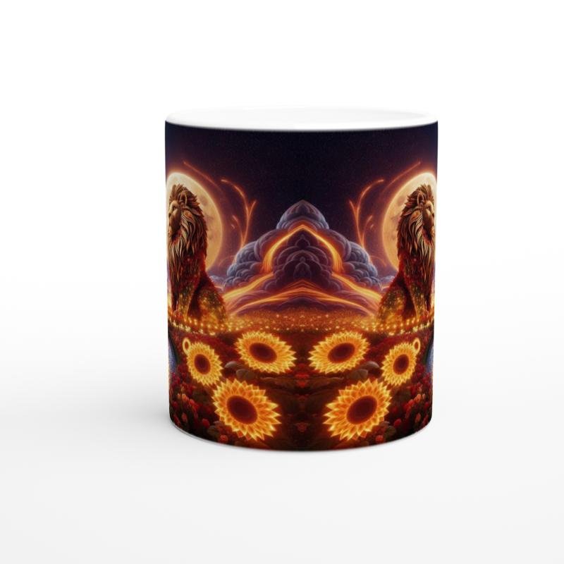 Aslan Burcu Baskılı Kahve Kupası - Ay ışığında Zodyak Bahçesi Vs2 - 2