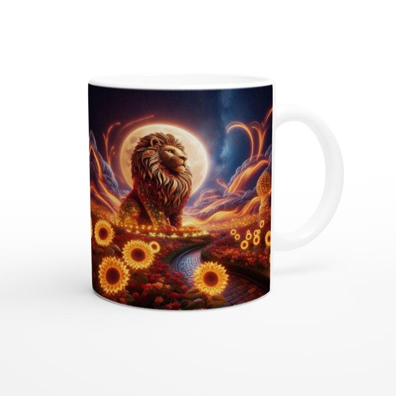 Aslan Burcu Baskılı Kahve Kupası - Ay ışığında Zodyak Bahçesi Vs2 - 3