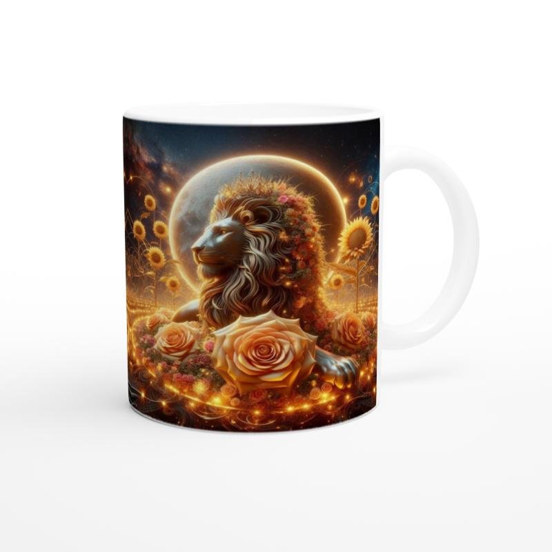 Aslan Burcu Baskılı Kahve Kupası - Ay ışığında Zodyak Bahçesi Vs4 - 3