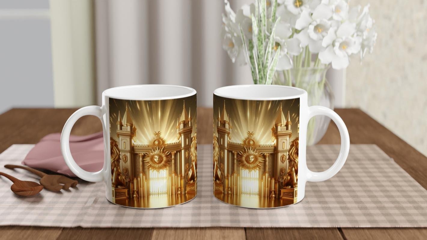 Aslan Burcu Baskılı Kahve Kupası - Burçlar Krallığı Şatosu Vs2 - 5