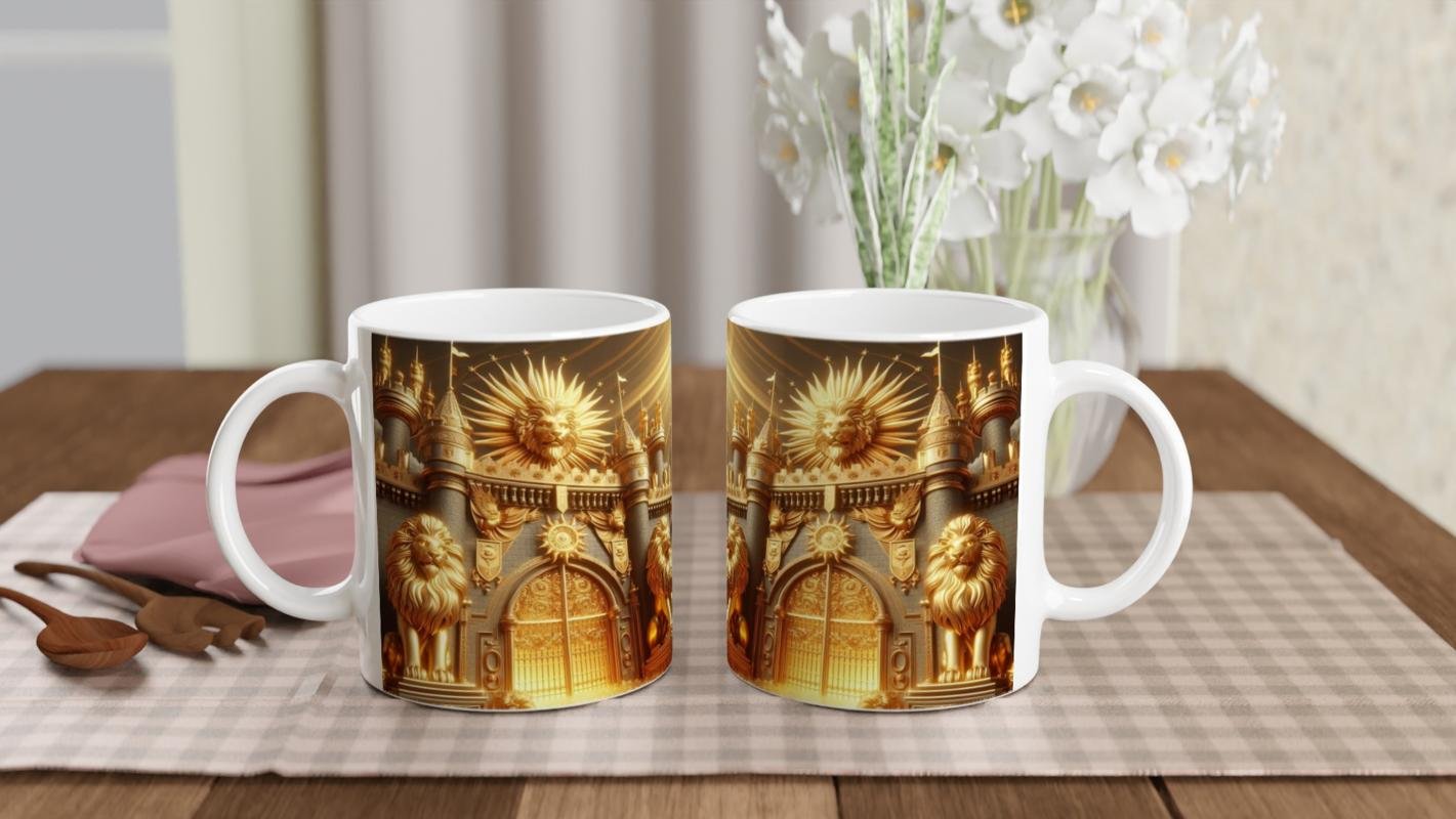 Aslan Burcu Baskılı Kahve Kupası - Burçlar Krallığı Şatosu Vs3 - 5