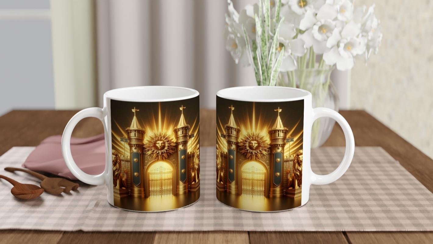 Aslan Burcu Baskılı Kahve Kupası - Burçlar Krallığı Şatosu Vs4 - 5