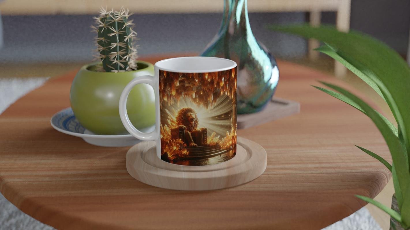 Aslan Burcu Baskılı Kahve Kupası - Büyülü Kristal Mağarası Temalı Vs1 - 4