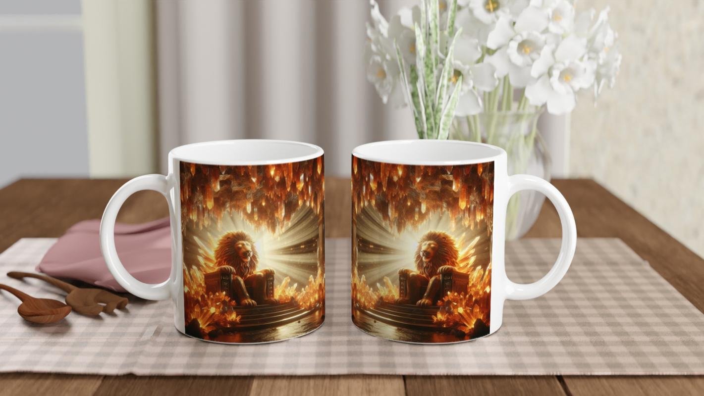 Aslan Burcu Baskılı Kahve Kupası - Büyülü Kristal Mağarası Temalı Vs1 - 5