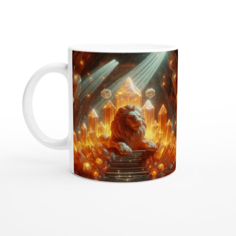Aslan Burcu Baskılı Kahve Kupası - Büyülü Kristal Mağarası Temalı Vs3