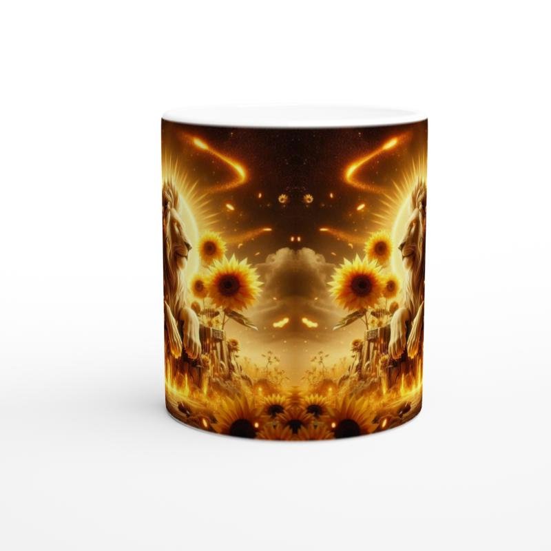 Aslan Burcu Baskılı Kahve Kupası - Elementsel Doğa Krallığı Temalı Vs1 - 2