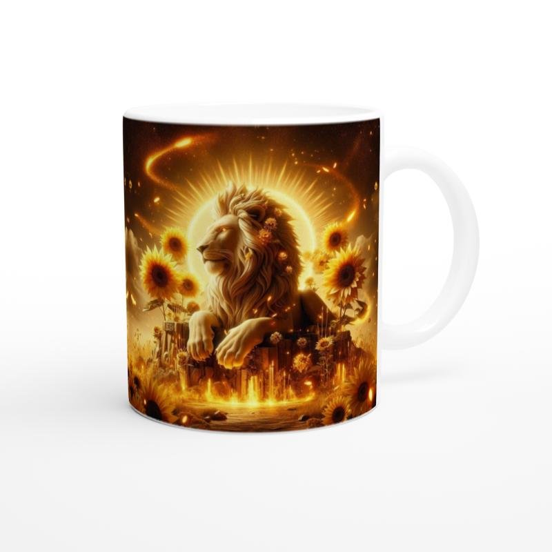 Aslan Burcu Baskılı Kahve Kupası - Elementsel Doğa Krallığı Temalı Vs1 - 3