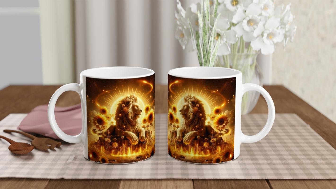 Aslan Burcu Baskılı Kahve Kupası - Elementsel Doğa Krallığı Temalı Vs1 - 5