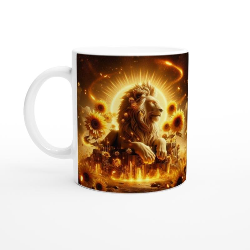 Aslan Burcu Baskılı Kahve Kupası - Elementsel Doğa Krallığı Temalı Vs1