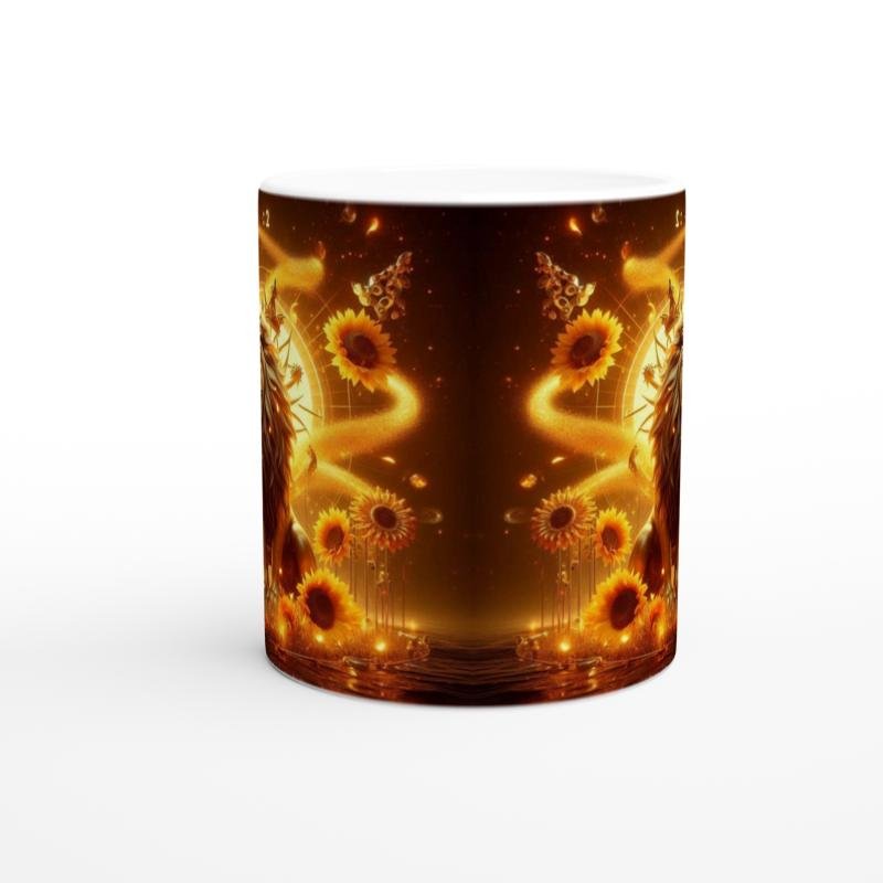 Aslan Burcu Baskılı Kahve Kupası - Elementsel Doğa Krallığı Temalı Vs3 - 2