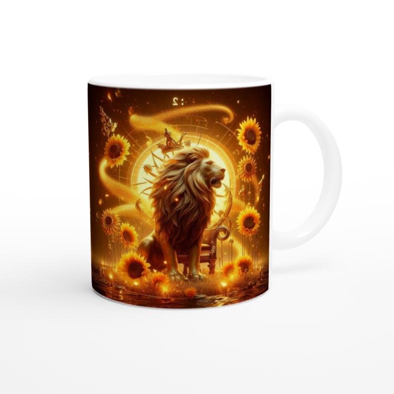 Aslan Burcu Baskılı Kahve Kupası - Elementsel Doğa Krallığı Temalı Vs3 - 3