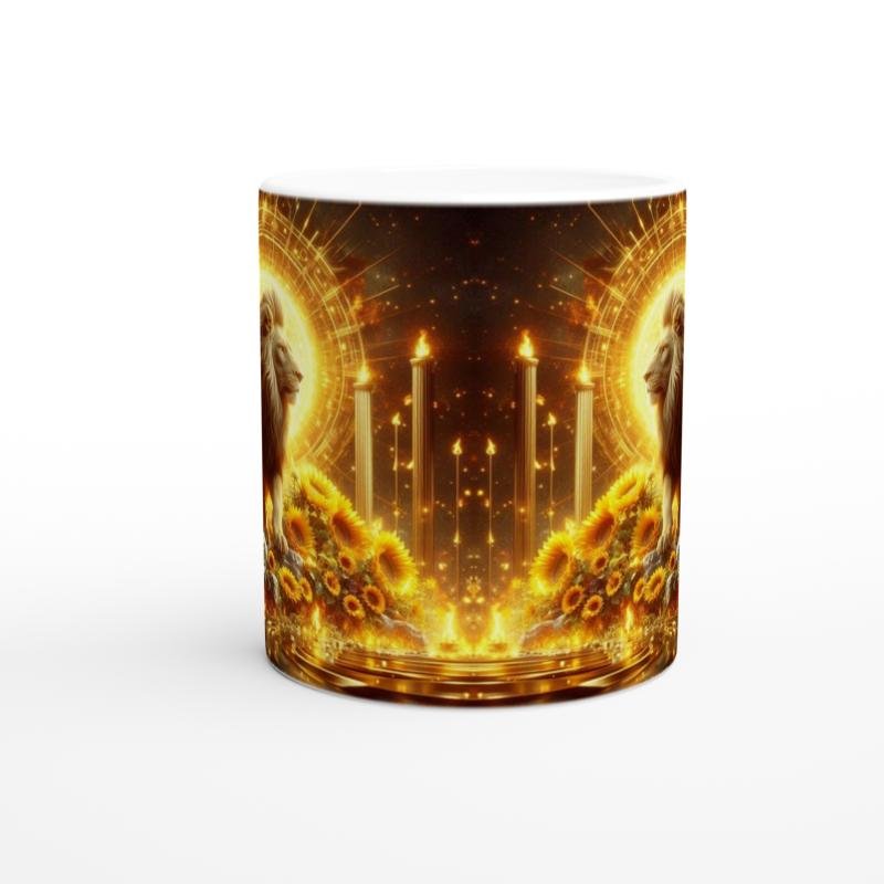 Aslan Burcu Baskılı Kahve Kupası - Elementsel Doğa Krallığı Temalı Vs4 - 2