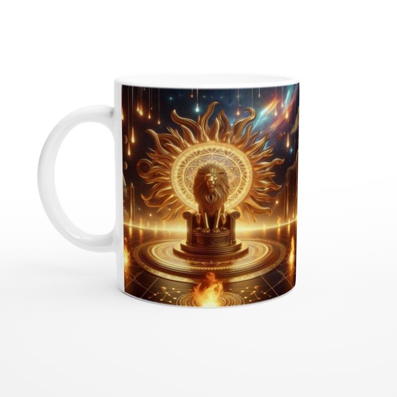 Aslan Burcu Baskılı Kahve Kupası - Galaktik Taht Odası Temalı Vs1