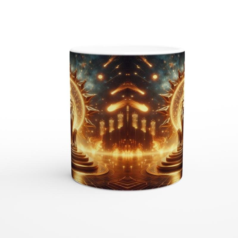 Aslan Burcu Baskılı Kahve Kupası - Galaktik Taht Odası Temalı Vs3 - 2