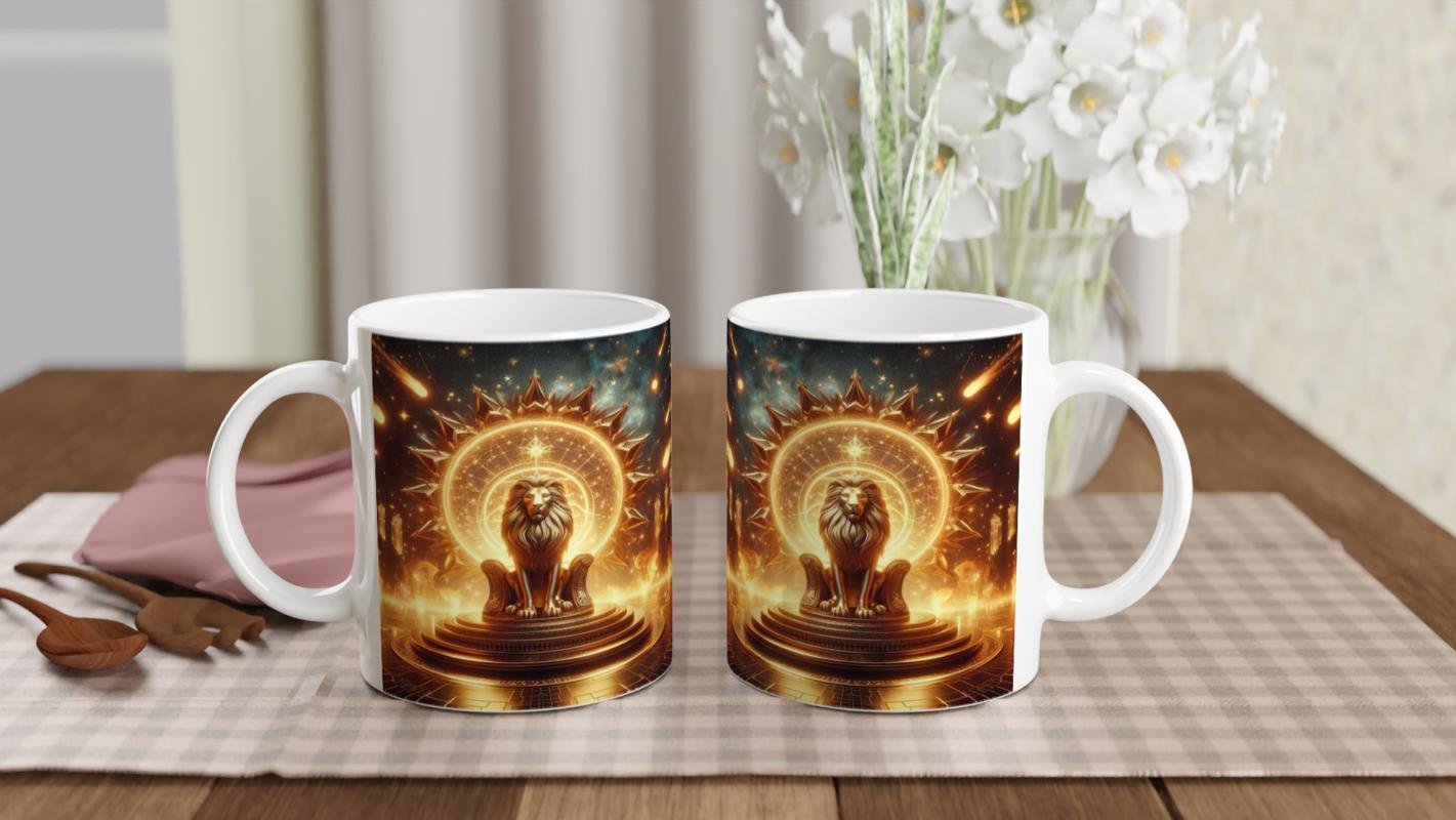 Aslan Burcu Baskılı Kahve Kupası - Galaktik Taht Odası Temalı Vs3 - 5