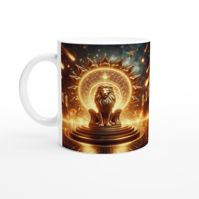 Aslan Burcu Baskılı Kahve Kupası - Galaktik Taht Odası Temalı Vs3