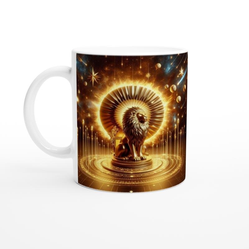 Aslan Burcu Baskılı Kahve Kupası - Galaktik Taht Odası Temalı Vs4
