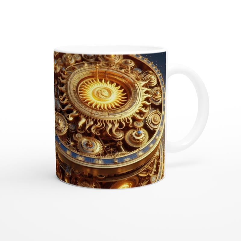 Aslan Burcu Baskılı Kahve Kupası - Zamanın Çarkları Astroloji Mekanizması Vs2 - 3