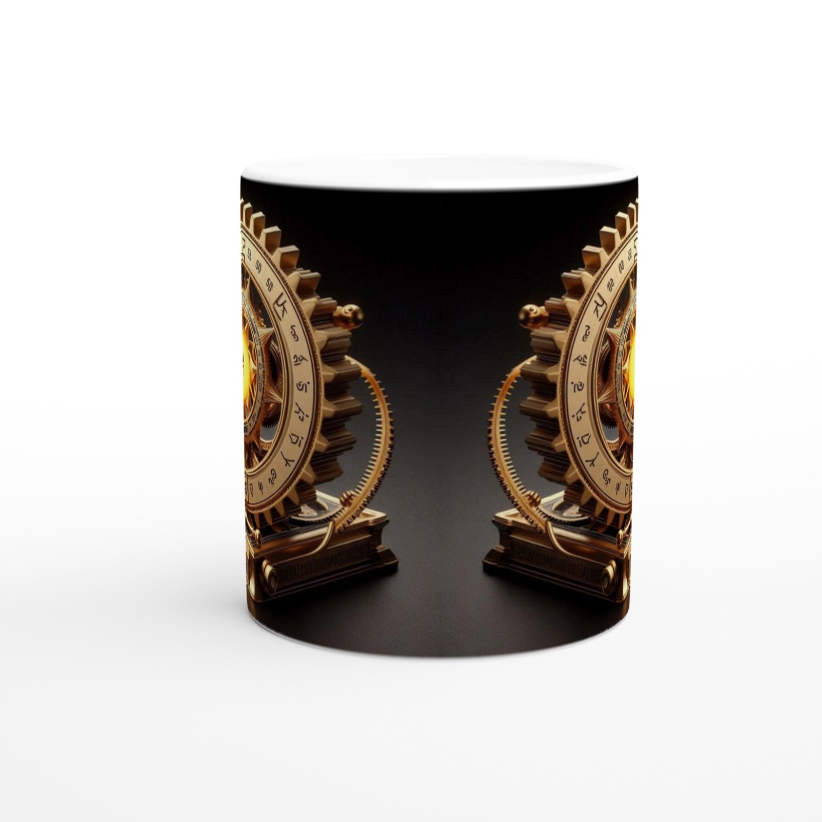 Aslan Burcu Baskılı Kahve Kupası - Zamanın Çarkları Astroloji Mekanizması Vs3 - 2