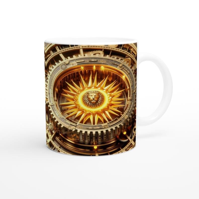 Aslan Burcu Baskılı Kahve Kupası - Zamanın Çarkları Astroloji Mekanizması Vs4 - 3