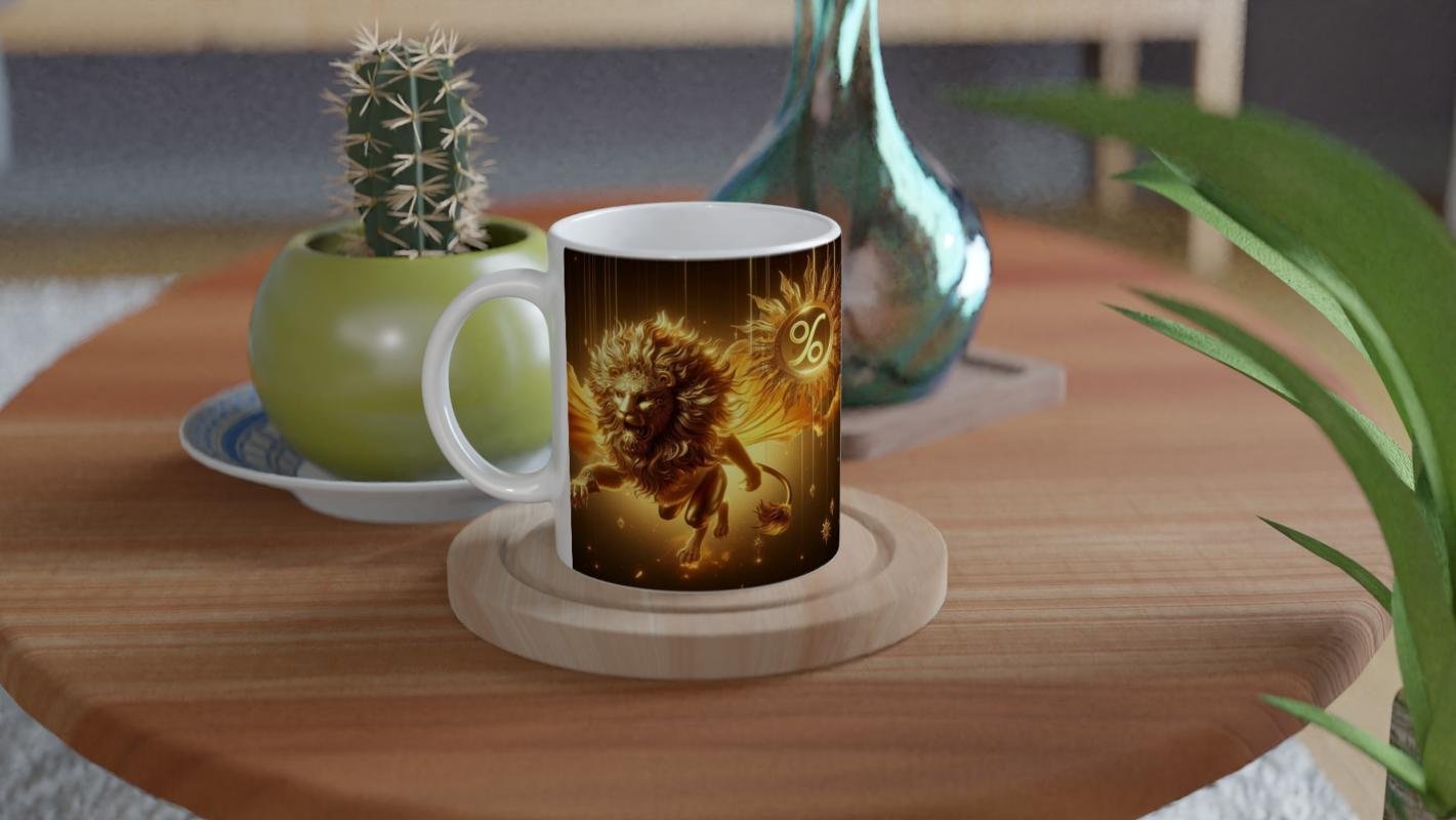 Aslan Burcu Baskılı Kahve Kupası - Zodyak Maskeli Balo Vs1 - 4